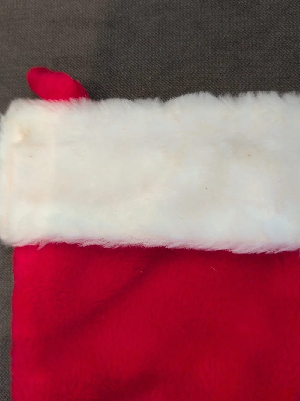 Set of Red Plush Christmas Stockings with White Faux Fur Cuffs